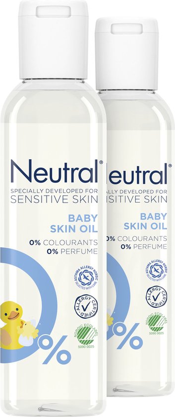 Neutral 0% Baby Huidolie Parfumvrij – 2 x 150 ml – Voordeelverpakking