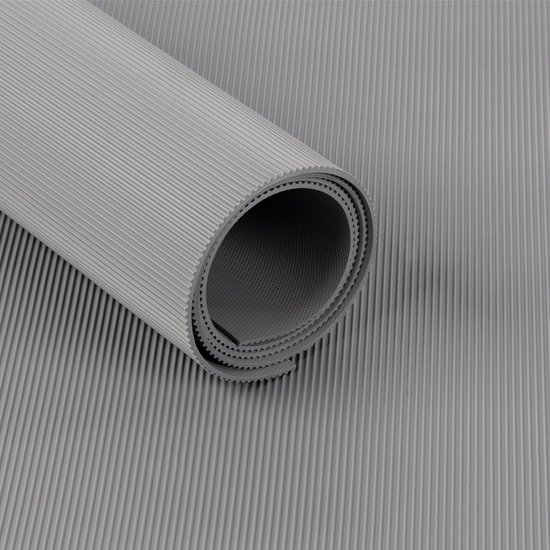 Rubber Op Rol Rubber loper - Rubbermat - Op rol ribbel - 3 mm - Grijs - 100 x 200 cm ...