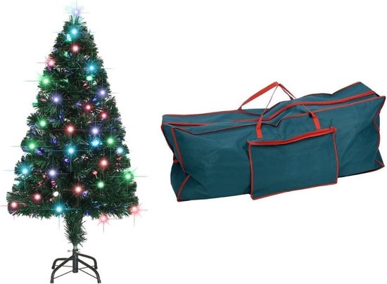 Lot de Noël - Sapin de Noël artificiel 120 cm avec LED & Sac de