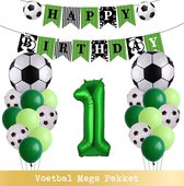 Voetbal Ballonnen - Cijfer Ballon 1 Jaar - Snoes - Megapakket - set van 24 Sport Voetbalfan Voetbal Jongen/Meisje - Sportieve - Voetbal Vrouwen Mannen - Kinderfeestje - Verjaardag - Helium Ballon nummer 1
