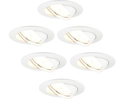 Ledvion - 6X LED Inbouwspot Amsterdam - RVS - Dimbaar - 3W - 2700K - Ø82 mm