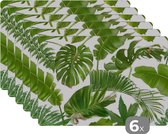 Set de table enfants - Set de table - Napperons de table plastique - Feuilles - Wit - Motif - Filles - Enfants - Garçons - Kids - 45x30 cm - 6 pièces - Résistant à la chaleur - Antidérapant - Coussinet - Amovible