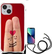 Anti Shock hybrid Case Geschikt voor iPhone 14 Stevige Telefoonhoesje met transparante rand Liefde