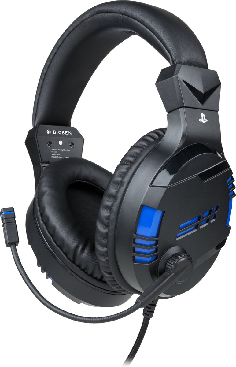 Bigben Stereo Gaming Headset V3 - PS5 & PS4 - Zwart/Blauw - Bigben