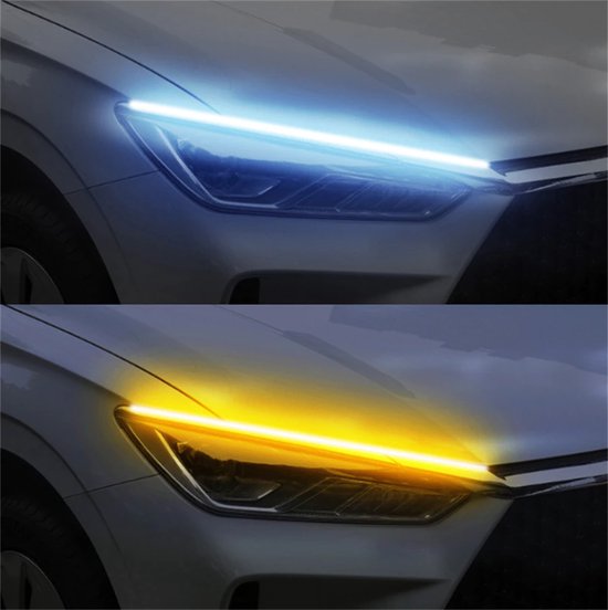 Jeu de 2 bandes LED lumière du jour pour voiture - pour 2 phares - couleur  blanc à jaune | bol