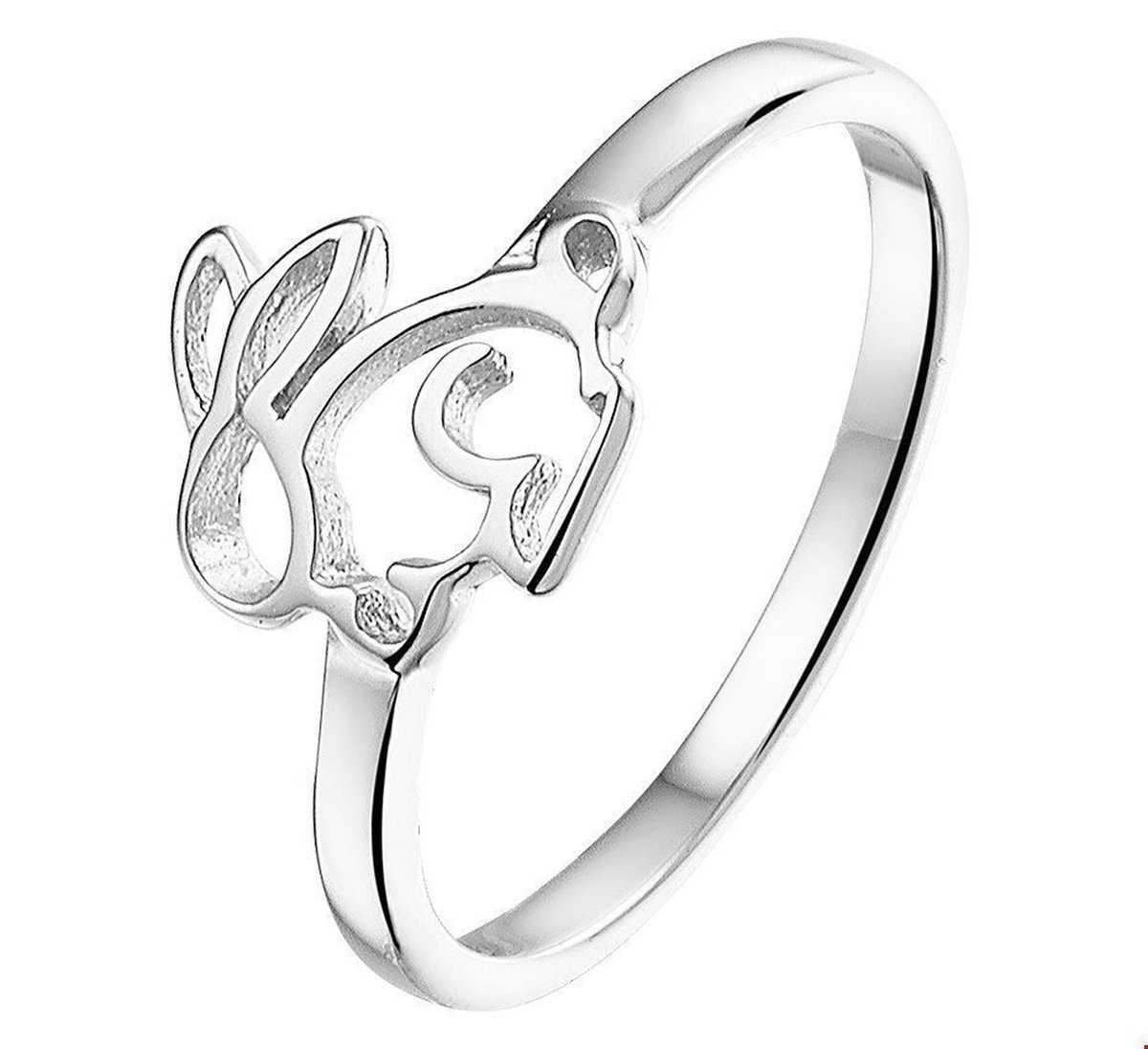 Zilver Gerhodineerde Kinderring konijn 1325968 13.00 mm (41)