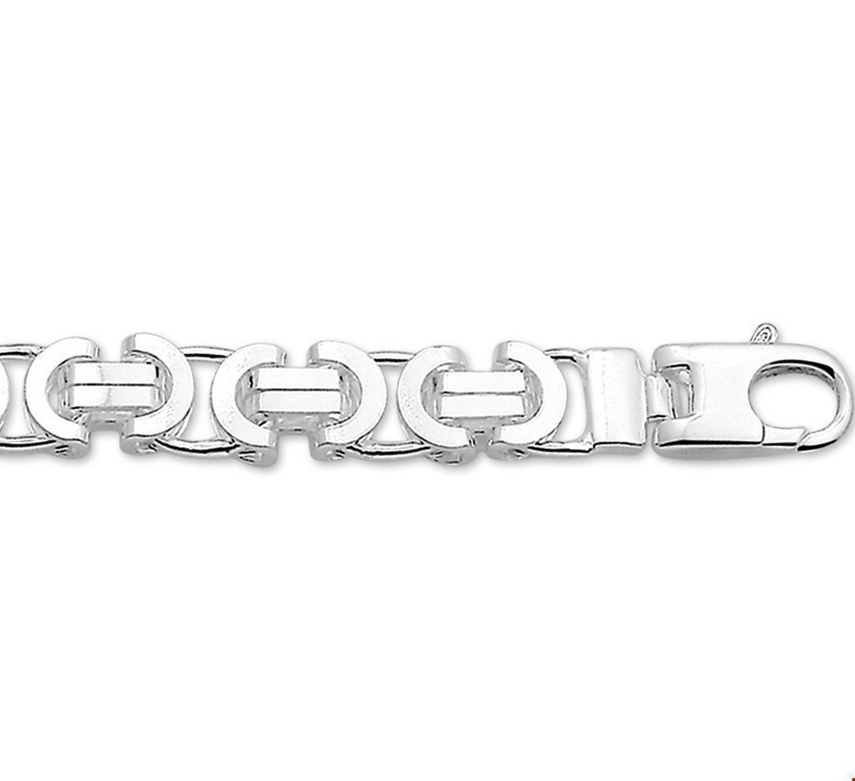 Zilveren Collier konings plat 8 1002082 60 cm