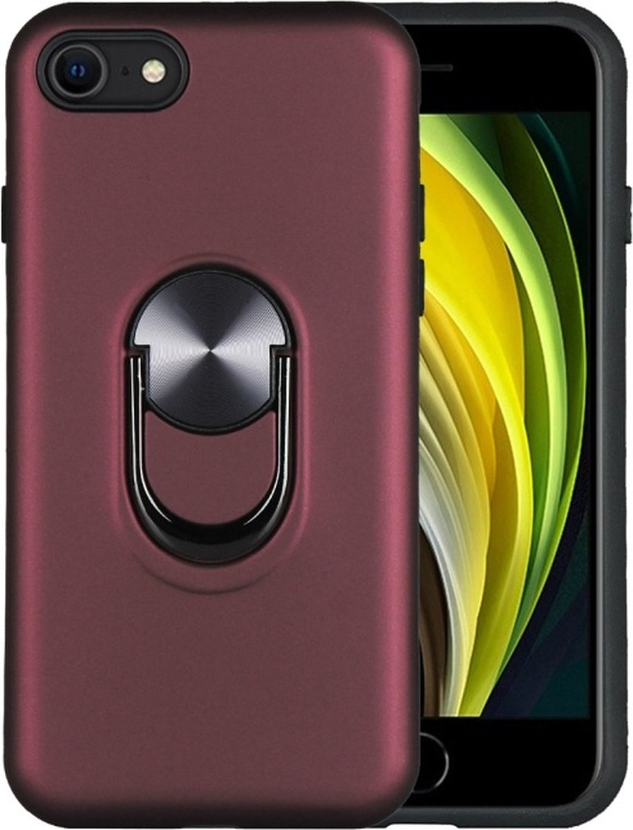 Hoesje Geschikt voor iPhone 7G/8G hoesje Shockproof Armor case - back cover – TPU – Wijn Rood