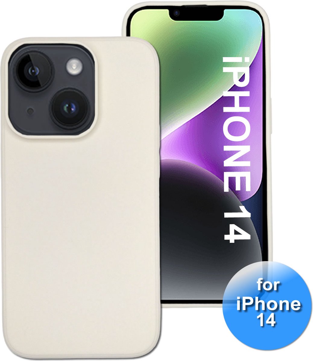 iPhone 14 Telefoonhoesje - Siliconen Hoesje iPhone 14 - iPhone 14 Backcover - Wit