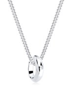 Elli PREMIUM Dames Halsketting Dames Cirkelring Hanger met Diamant (0.005 ct) in 925 Sterling Zilver