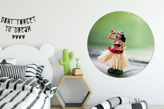 Danseuse de hula sur tableau de bord Assiette en plastique cercle mural ⌀ 150 cm XXL / Groot format!