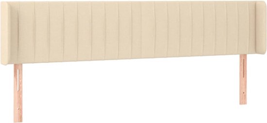 vidaXL Tête de lit avec bordures 183 x 16 x 78/88 cm Tissu crème