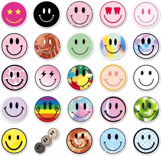Smiley Stickers 50 Stuks | Emoticon Stickers | Grappige Sticker | Smiley Afbeeldingen | Emoji Stickers | Laptop Stickers | Decoratie | Stickers Kinderen | Stickers Volwassenen | Plakstickers | Stickers Bullet Journal | Planner Stickers - Merkloos