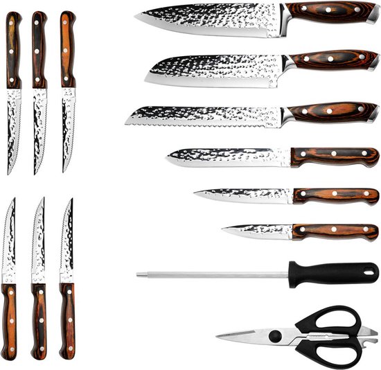 METRO PROFESSIONAL Messenset 6-delig, roestvrij staal, L: 10/ 13/ 17/ 20/ 25/ 30.6 cm, incl. tas, zwart