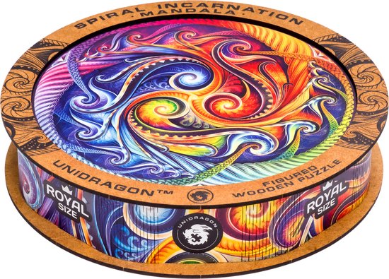 Holzpuzzle Mandala Spirale für Kinder & Erwachsene | 200 Teile