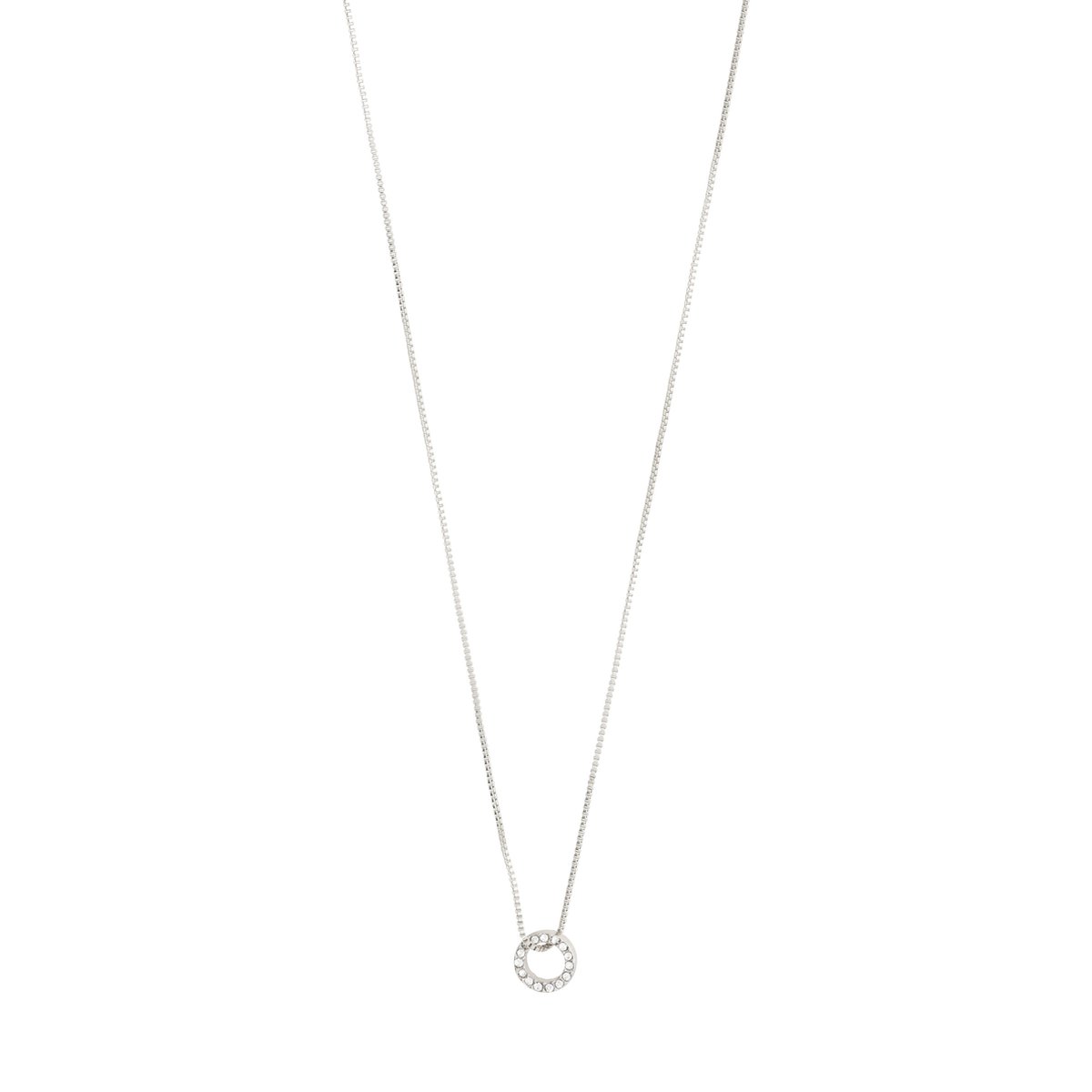 Pilgrim Rogue Ketting - Sieraden Vrouw - Simpel & Elegant - Hanger met Kristalletjes - Zilverkleurig - 40cm + 9cm Verlenging