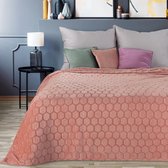 Oneiro’s Luxe Plaid ZOE Type 2 roze - 150 x 200 cm - wonen - interieur - slaapkamer - deken – cosy – fleece - sprei