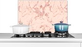 Spatscherm keuken 60x40 cm - Kookplaat achterwand Marmer - Rose goud - Patronen - Chic - Muurbeschermer - Spatwand fornuis - Hoogwaardig aluminium