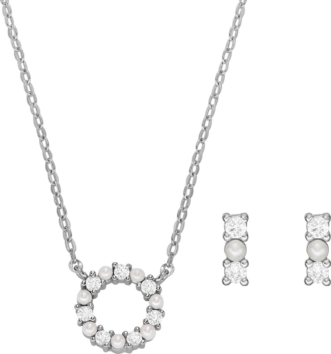 Fossil JFS00584SET Geschenkset Damesketting en Oorbellen- 450 mm