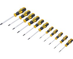 Kraftmann 11-delige Torx Schroevendraaierset - T-Profiel Resitorx - Met Boorring