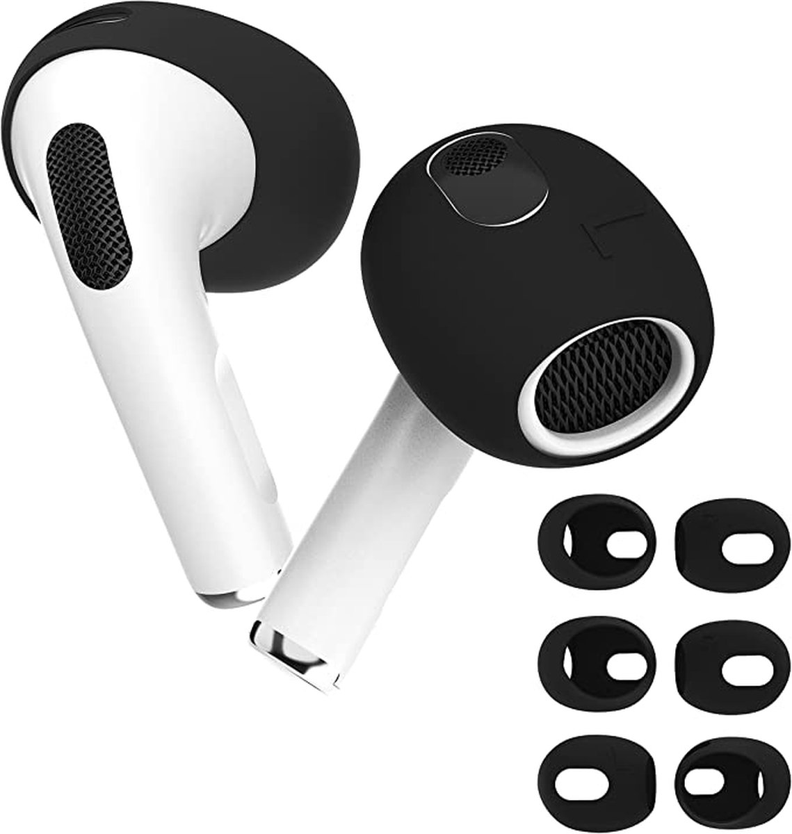 Fiquesa Autri® - Geschikt voor Airpods 3 - Anti-slip hoesje - airpods 3 hoesje - zwart