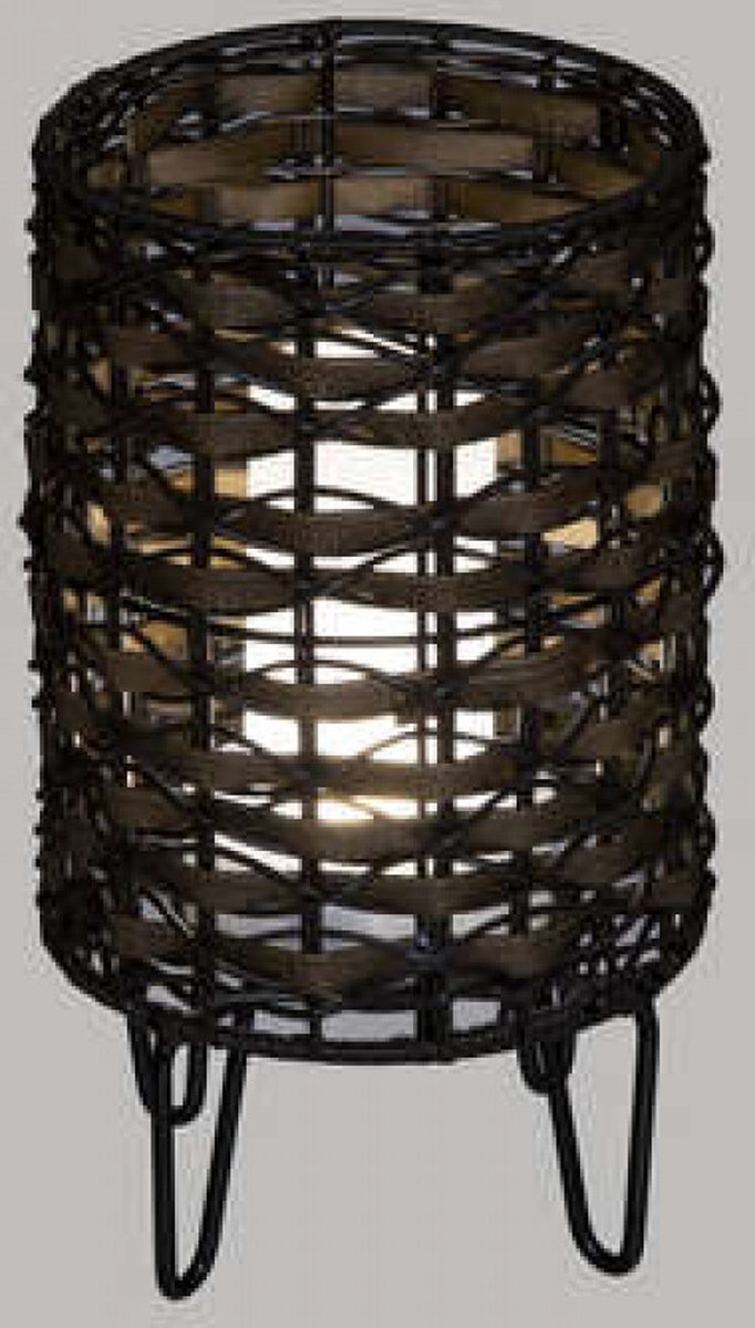 Buitenlamp sierra - hoogte 30.50 cm bruin - Tafellamp voor Buiten en Binnen - Materiaal: ijzer / Polyethylene / polypropyleen - Draadloos - oplaadbaar - Diameter 16 x Hoogte 30,5 cm