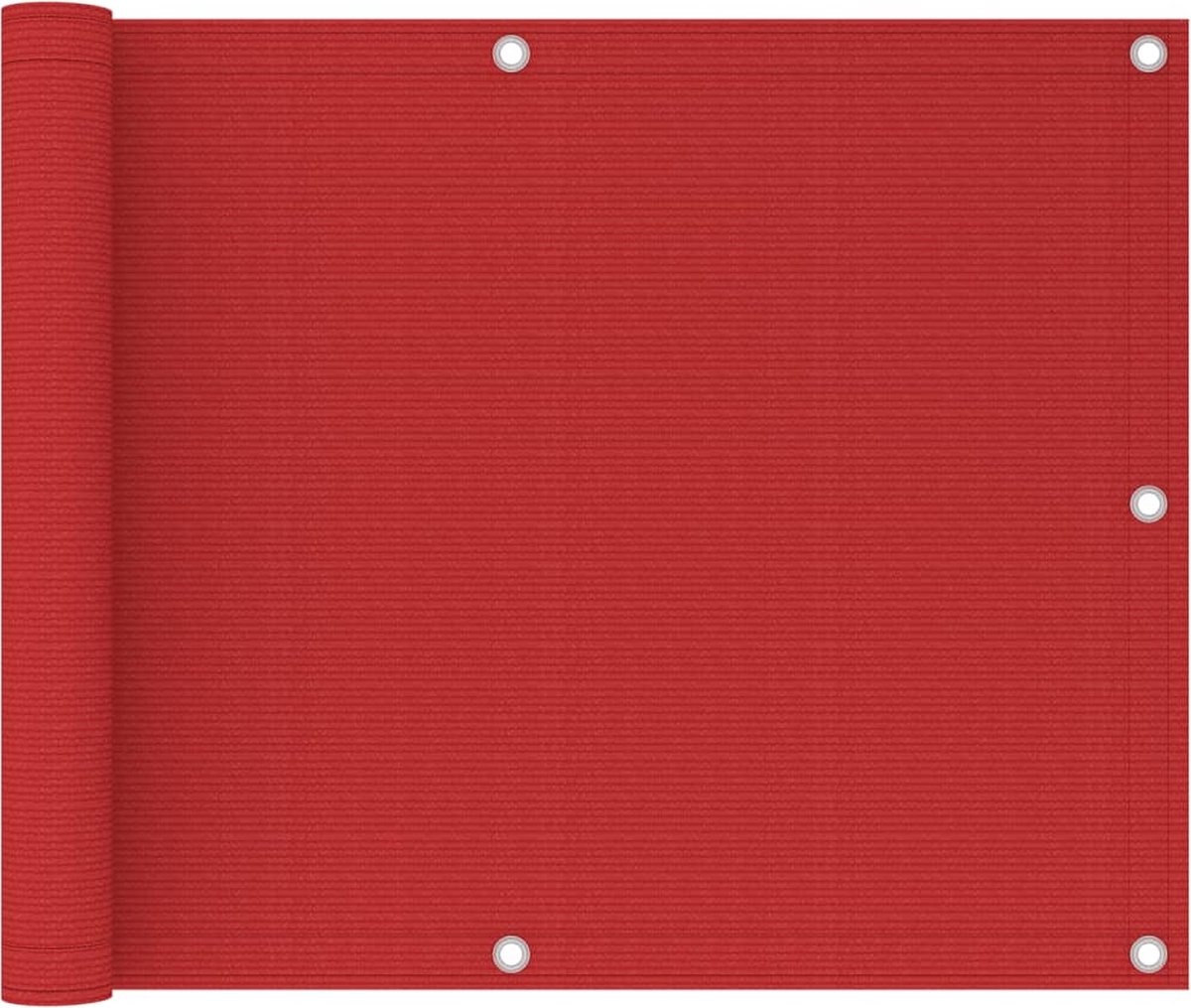 Prolenta Premium - Balkonscherm 75x300 cm HDPE rood