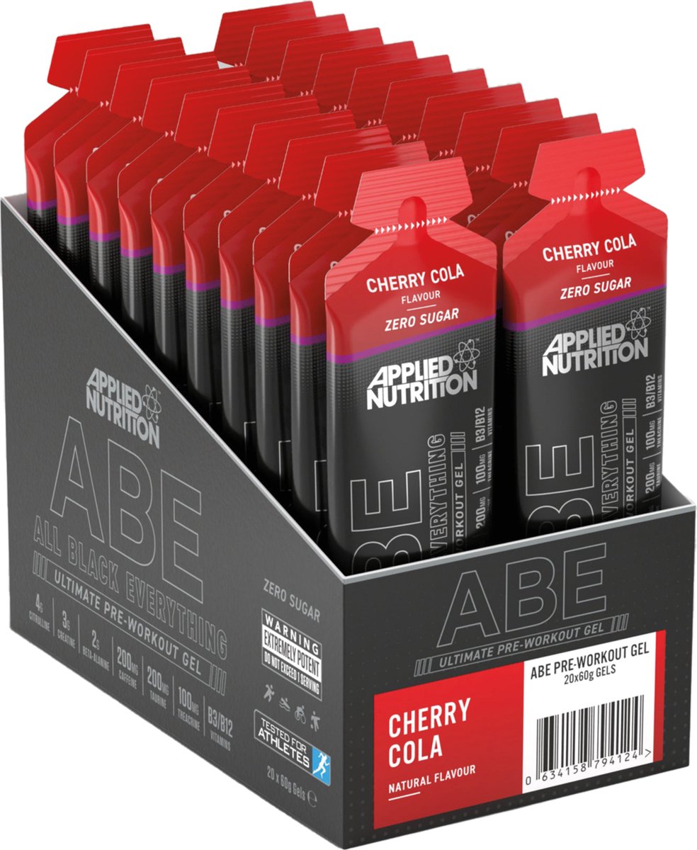 Abe Pre Workout Gel (Cherry Cola - 20 x 60 ml) - APPLIED NUTRITION