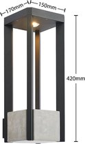 Lucande - LED wandlamp buiten - 1licht - aluminium, kunststof - H: 42 cm - donkergrijs (RAL 840-M) - Inclusief lichtbron