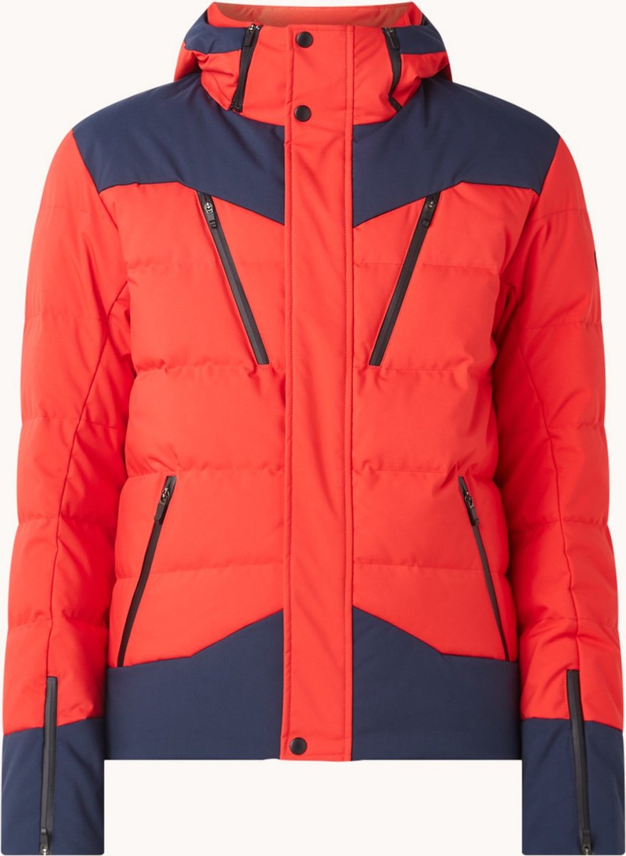 Colmar Ski Gewatteerde ski-jas met donsvulling en afneembare capuchon - Rood/ Blauw - Maat 48