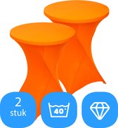 Statafelrok Oranje x 2 – ∅80-85 x 110 cm – Statafelhoes Stretch 2 Stuks – Tafelhoezen voor Statafel – Geschikt voor Horeca Evenementen | Sta Tafel Hoes | Staantafelhoes | Trouwerij