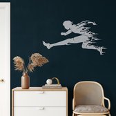 Wanddecoratie | Sprinter | Metal - Wall Art | Muurdecoratie | Woonkamer | Buiten Decor |Zilver| 100x53cm