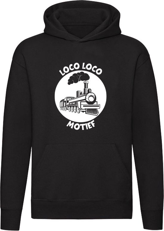 Loco Motief Hoodie - trein - rijtuig - locomotief - spoor - spoorwegmateriaal - treinwagon - stoomtrein - unisex - trui - sweater - capuchon