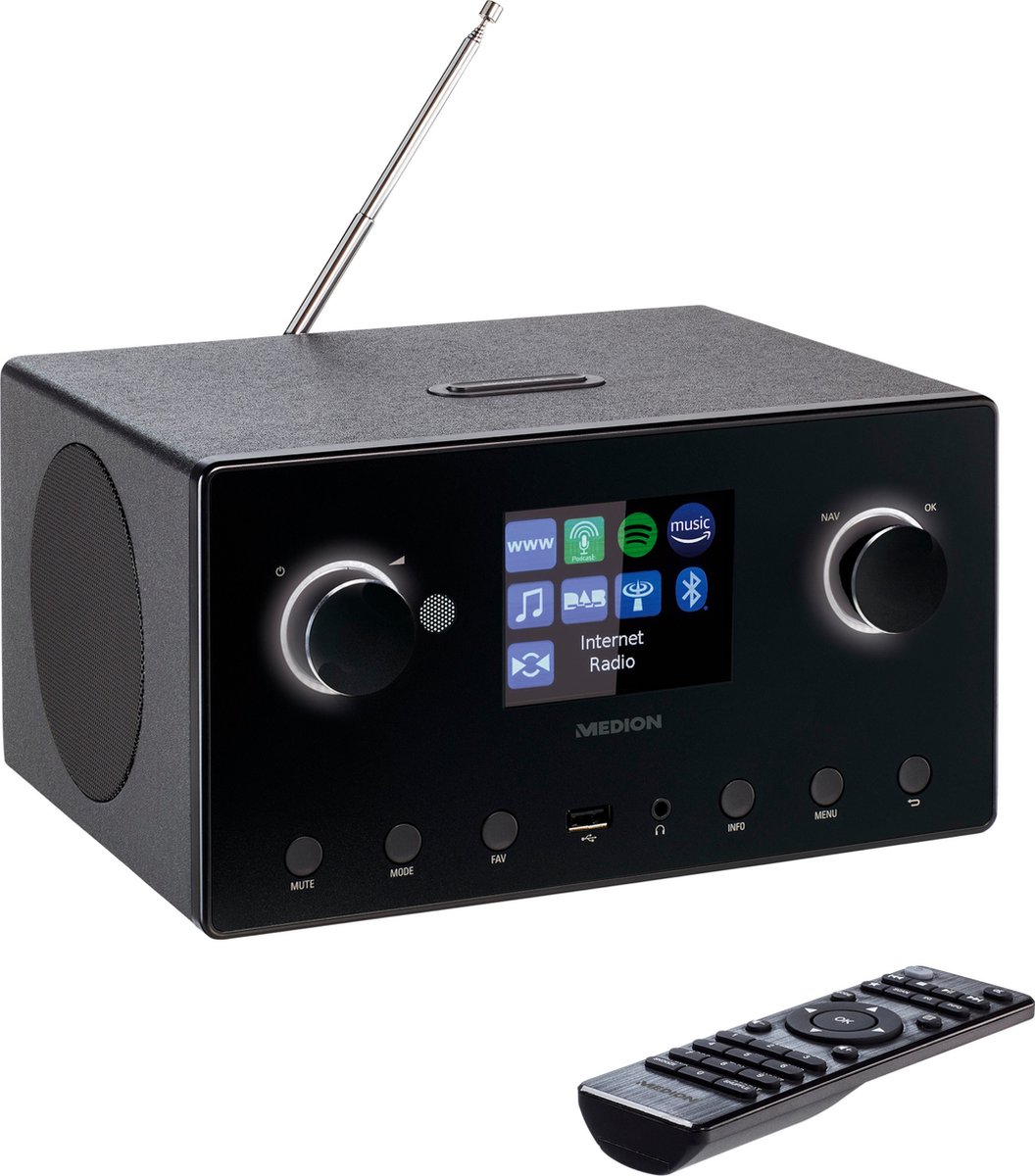 Medion P85444 - Internetradio - DAB+ - Bluetooth - Wifi - Zwart