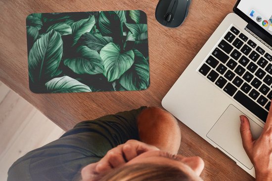 Muismat 27x18 cm - Mousepad Jungle - Bladeren - Tropisch - Planten - Natuur - Muismatten