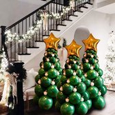 93 pcs Ballon Décoration Sapin de Noël Ballons de Sapin de Noël avec 2pcs Ballons en Feuille GoudOr Étoile-Vert et Blanc