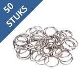 Sleutelringen - 50 stuks RVS Sleutelhanger Ringen - 25mm - Zilver