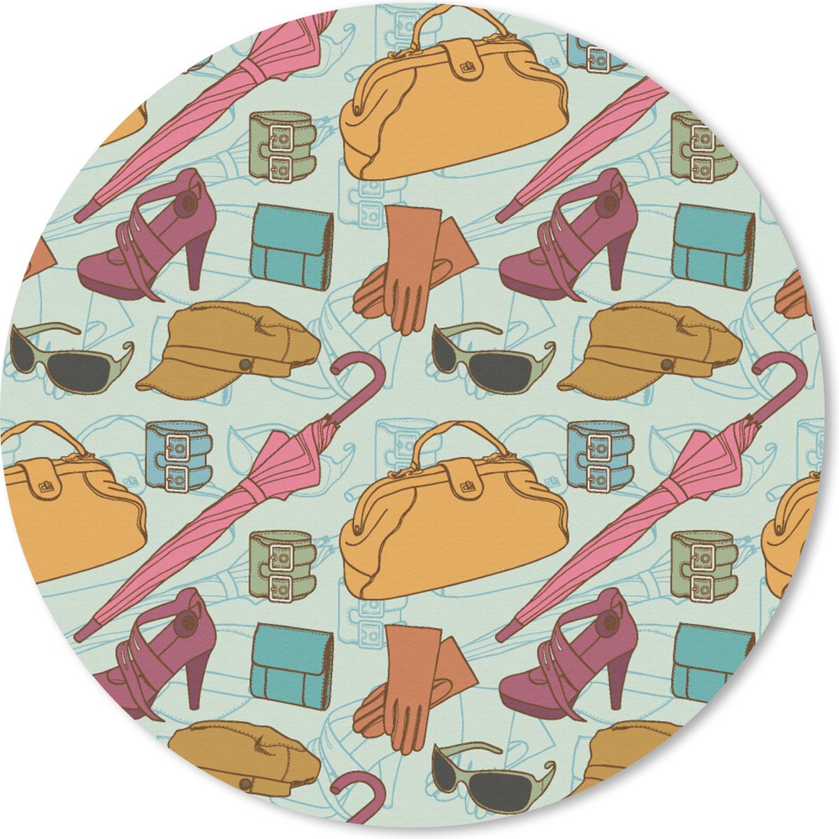 Muismat rond 30x30 cm - Mousepad Kleren - Paraplu - Seizoenen - Design - Ronde muismatten