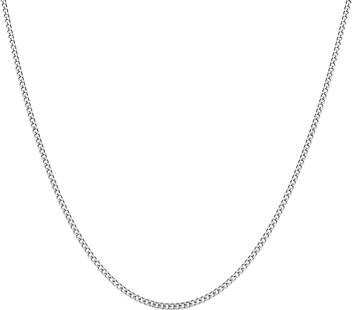 Lucardi Dames Ketting gourmet - Echt Zilver - Ketting - Cadeau - 42 cm - Zilverkleurig