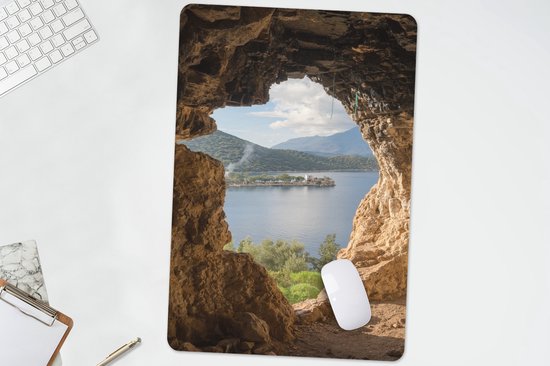 Tapis de bureau 40 x 60 cm - Tapis de souris - Water - Grotte - Nature - Paysage - Tapis de bureau XL - Protection de bureau - Tapis de souris Ordinateur