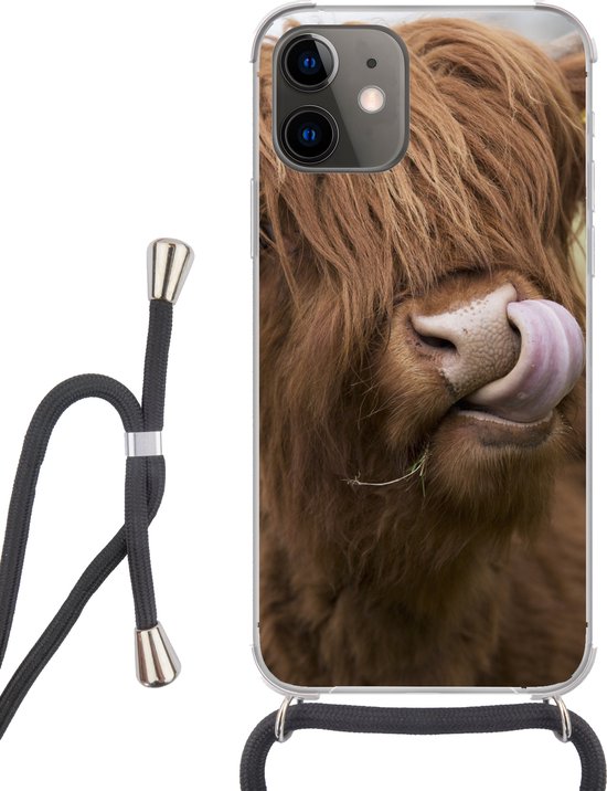 Coque avec cordon iPhone 11 - Highlander écossais - Marron - Vache -  Siliconen -... | bol