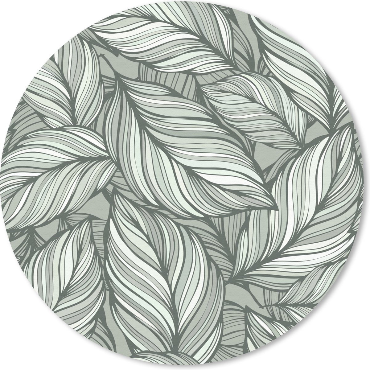 Muismat rond 20x20 cm - Mousepad Bloemen - Illustratie - Zwart - Wit - Ronde muismatten