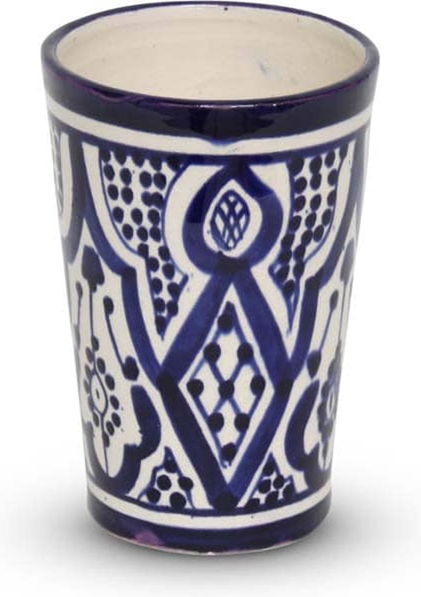 Goedkoopste Safaary - Marokkaanse Beker Blauw Nakhil Ø 8 x 12cm