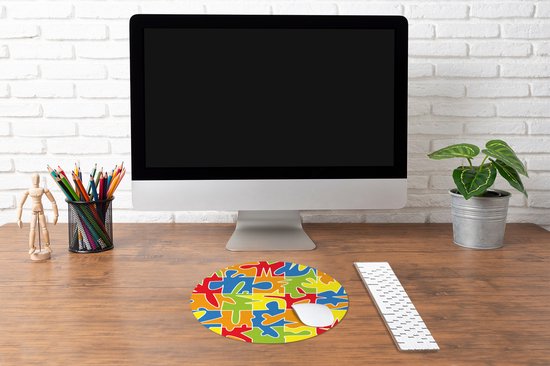 Muismat rond 40x40 cm - Mousepad Puzzel - Patronen - Abstract - Ronde muismatten
