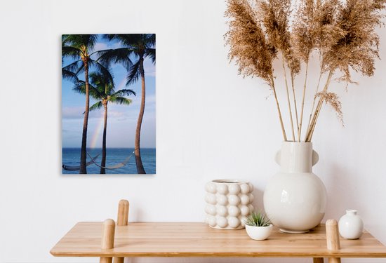 Canvas Schilderij Palmbomen in Hawaii van dichtbij - 20x30 cm - Wanddecoratie - OneMillionCanvasses