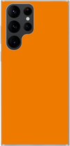 Geschikt voor Samsung Galaxy S22 Ultra hoesje - Oranje - Seizoenen - Herfst - Kleur - Siliconen Telefoonhoesje