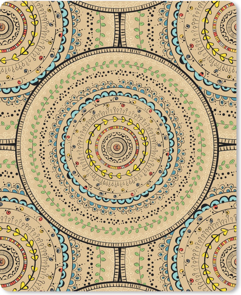Muismat 19x23 cm - Mousepad Cirkels - Patronen - Zuid-Amerika - Muismatten