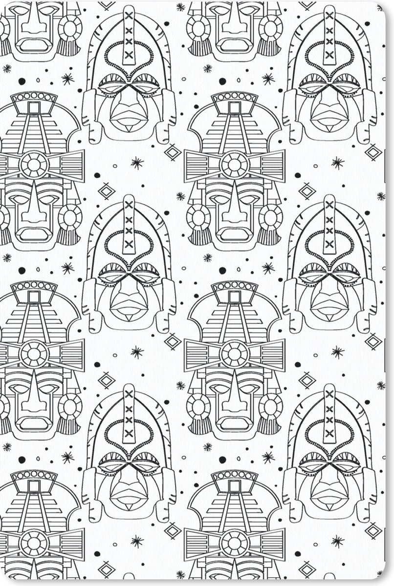 Muismat 18x27 cm - Mousepad Inca - Rituelen - Maskers - Patroon - Muismatten