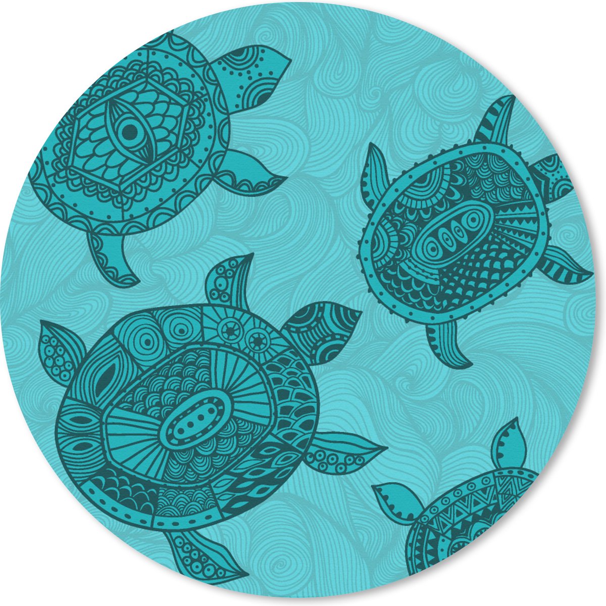 Muismat rond 50x50 cm - Mousepad Schildpad - Patronen - Indonesië - Ronde muismatten