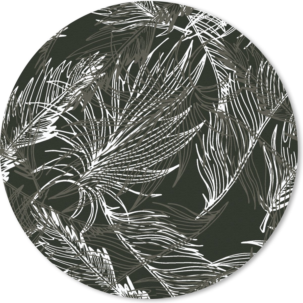 Muismat rond 20x20 cm - Mousepad Palmblad - Tropisch - Design - Hawaii - Ronde muismatten
